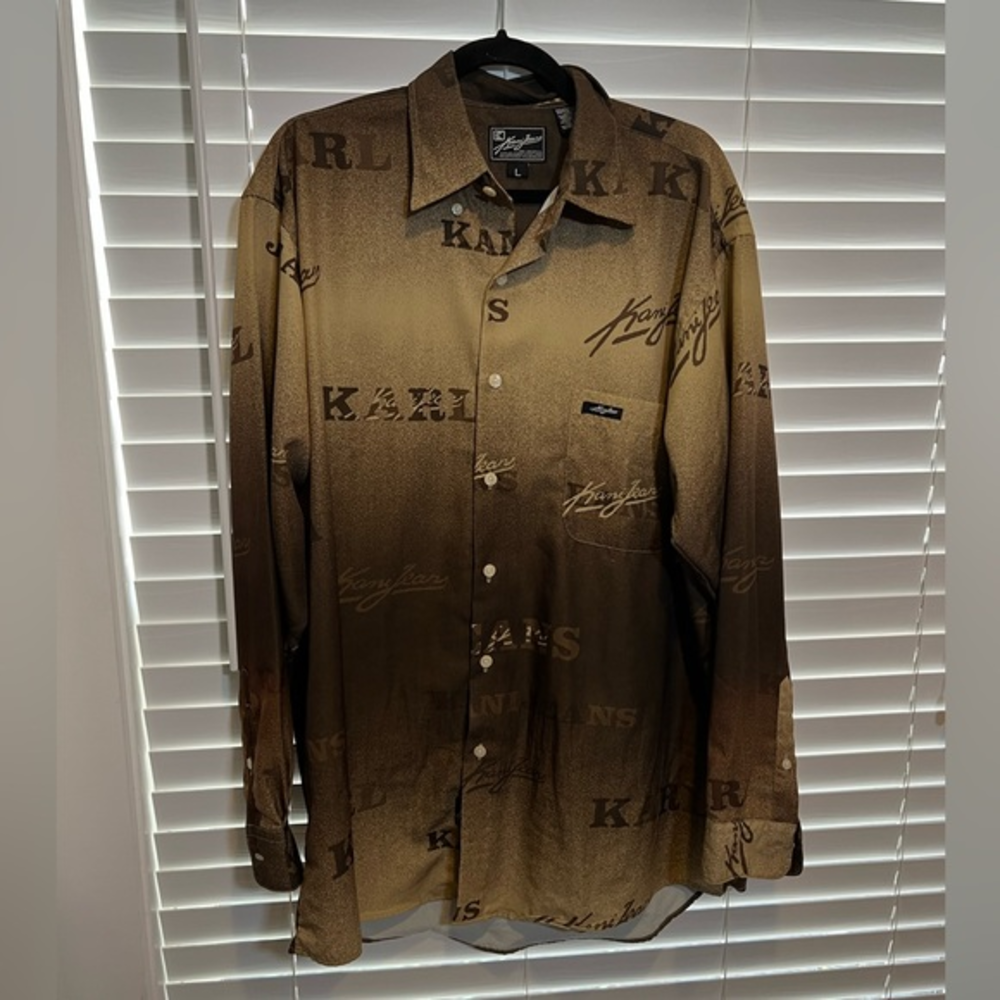 Karl Kani Brown Gradient Logo Button-Down Shirt